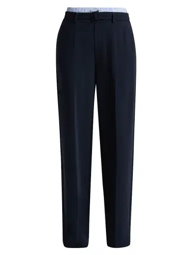 Cinq à Sept Women's Aron High-Rise Tapered-Leg Pants - Navy Blue Stripe - Size 2 | Thumbnail 1 Cinq à Sept Women's Aron High-Rise Tapered-Leg Pants - Navy Blue Stripe - Size 2 | Thumbnail 1