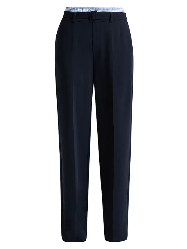 Women's Aron High-Rise Tapered-Leg Pants - Navy Blue Stripe