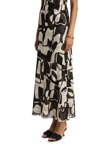 Misa Los Angeles Women's Ekat Printed Maxi Skirt - Abstract Marble - Size XXS | Thumbnail 4