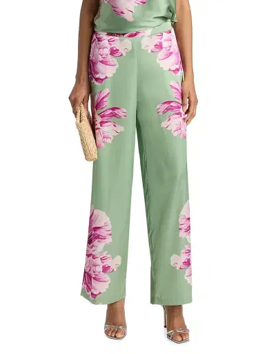 Misa Los Angeles Women's Izzie Floral Satin High-Rise Wide-Leg Pants - Large Flora - Size XS | Thumbnail 3 Misa Los Angeles Women's Izzie Floral Satin High-Rise Wide-Leg Pants - Large Flora - Size XS | Thumbnail 3