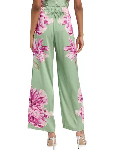 Misa Los Angeles Women's Izzie Floral Satin High-Rise Wide-Leg Pants - Large Flora - Size XS | Thumbnail 5 Misa Los Angeles Women's Izzie Floral Satin High-Rise Wide-Leg Pants - Large Flora - Size XS | Thumbnail 5
