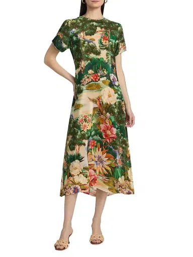 Farm Rio Women's Garden-Print A-Line Maxi Dress - Size Small | Thumbnail 2 Farm Rio Women's Garden-Print A-Line Maxi Dress - Size Small | Thumbnail 2