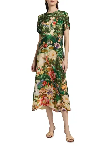 Farm Rio Women's Garden-Print A-Line Maxi Dress - Size Small | Thumbnail 3 Farm Rio Women's Garden-Print A-Line Maxi Dress - Size Small | Thumbnail 3
