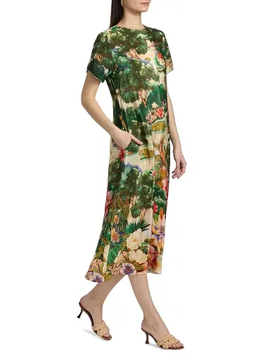 Farm Rio Women's Garden-Print A-Line Maxi Dress - Size Small | Thumbnail 4 Farm Rio Women's Garden-Print A-Line Maxi Dress - Size Small | Thumbnail 4