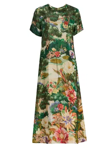 Farm Rio Women's Garden-Print A-Line Maxi Dress - Size Small | Thumbnail 1 Farm Rio Women's Garden-Print A-Line Maxi Dress - Size Small | Thumbnail 1