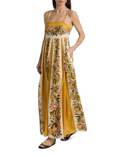 Farm Rio Women's Hilo Striped Cotton A-Line Maxi Dress - Sand - Size XS | Thumbnail 2 Farm Rio Women's Hilo Striped Cotton A-Line Maxi Dress - Sand - Size XS | Thumbnail 2