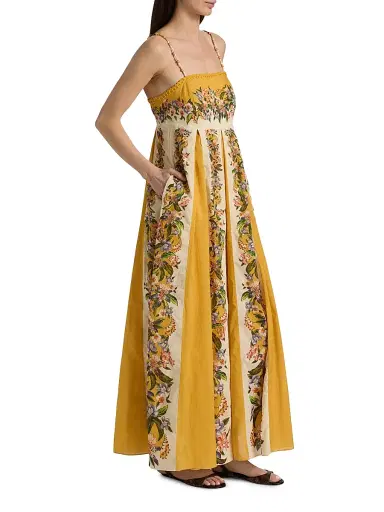 Farm Rio Women's Hilo Striped Cotton A-Line Maxi Dress - Sand - Size XS | Thumbnail 4 Farm Rio Women's Hilo Striped Cotton A-Line Maxi Dress - Sand - Size XS | Thumbnail 4