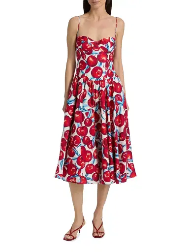 Farm Rio Women's Printed Linen-Blend A-Line Midi-Dress - Cream - Size XL | Thumbnail 3 Farm Rio Women's Printed Linen-Blend A-Line Midi-Dress - Cream - Size XL | Thumbnail 3