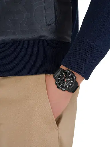 FERRAGAMO Men's Ren IP Gunmetal Stainless Steel & Silicone Strap Watch/43MM - Black With Titanium | Thumbnail 2 FERRAGAMO Men's Ren IP Gunmetal Stainless Steel & Silicone Strap Watch/43MM - Black With Titanium | Thumbnail 2