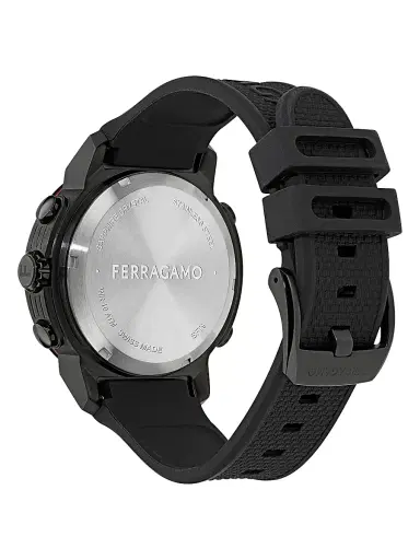 FERRAGAMO Men's Ren IP Gunmetal Stainless Steel & Silicone Strap Watch/43MM - Black With Titanium | Thumbnail 4 FERRAGAMO Men's Ren IP Gunmetal Stainless Steel & Silicone Strap Watch/43MM - Black With Titanium | Thumbnail 4