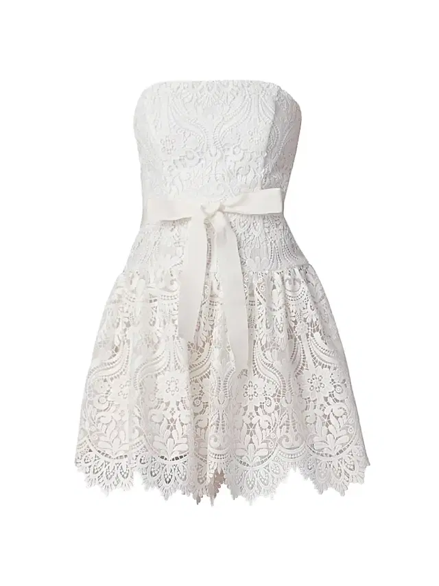 Shoshanna Women's Ester Lace Strapless Minidress - Porcelain