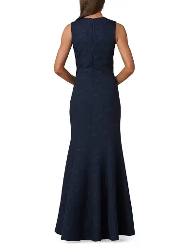 Shoshanna Women's Wilson Jacquard Mermaid Gown - Deep Navy - Size 2 | Thumbnail 3 Shoshanna Women's Wilson Jacquard Mermaid Gown - Deep Navy - Size 2 | Thumbnail 3
