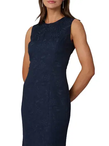 Shoshanna Women's Wilson Jacquard Mermaid Gown - Deep Navy - Size 2 | Thumbnail 4 Shoshanna Women's Wilson Jacquard Mermaid Gown - Deep Navy - Size 2 | Thumbnail 4