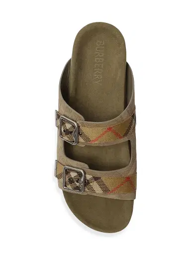 Burberry Men's MF Urchin Suede Check Sandals - Sparrow Beige | Thumbnail 4 Burberry Men's MF Urchin Suede Check Sandals - Sparrow Beige | Thumbnail 4