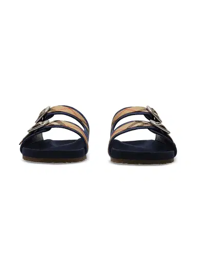 Burberry Men's MF Urchin Check Sandals - Navy - Size 13 | Thumbnail 2
