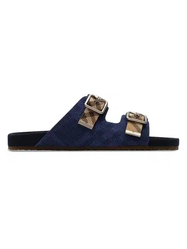 Burberry Men's MF Urchin Check Sandals - Navy - Size 13 | Thumbnail 1
