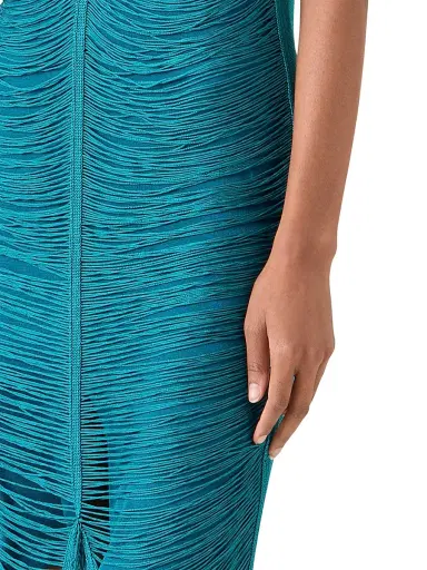 Akris Women's Draped Fringed Silk Sheath Dress | Thumbnail 5