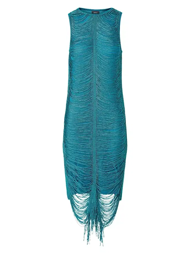Akris Women's Draped Fringed Silk Sheath Dress - Ottanio