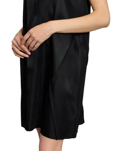 MM6 MAISON MARGIELA Women's Satin Seamed Sleeveless Minidress - Black - Size 10 | Thumbnail 6