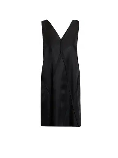 MM6 MAISON MARGIELA Women's Satin Seamed Sleeveless Minidress - Black - Size 10 | Thumbnail 1