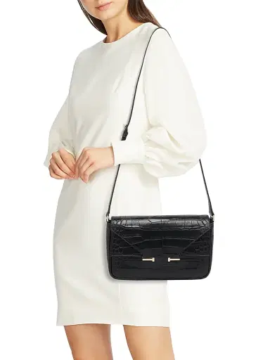 Tom Ford Women's Small Croc-Embossed Leather Shoulder Bag | Thumbnail 2 Tom Ford Women's Small Croc-Embossed Leather Shoulder Bag | Thumbnail 2