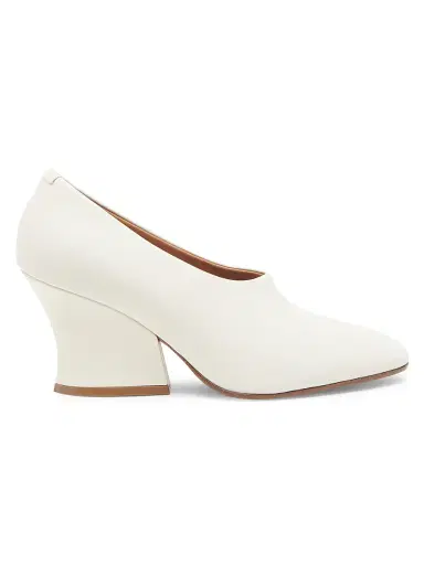 Jil Sander Women's Lune 75MM Leather Pumps - Antique White - Size 11 | Thumbnail 1 Jil Sander Women's Lune 75MM Leather Pumps - Antique White - Size 11 | Thumbnail 1