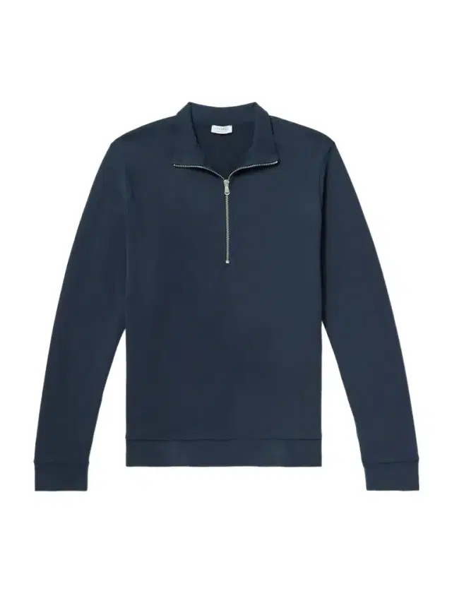 Cotton-Jersey Half-Zip Sweatshirt