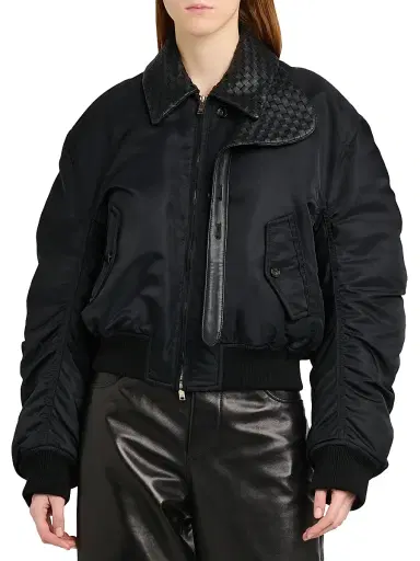 Bottega Veneta Women's Intrecciato Collar Blouson Jacket | Thumbnail 6