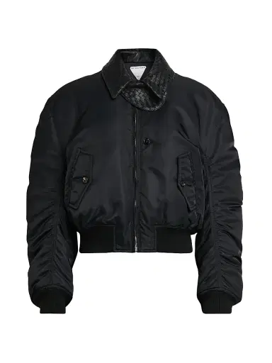 Bottega Veneta Women's Intrecciato Collar Blouson Jacket | Thumbnail 1