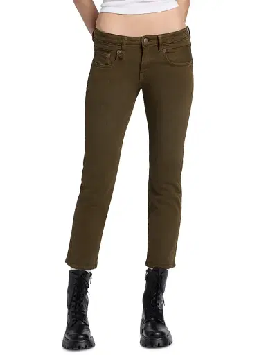 R13 Women's Boy Straight-Leg Crop Jeans - Military Green Stretch - Size 28 | Thumbnail 3 R13 Women's Boy Straight-Leg Crop Jeans - Military Green Stretch - Size 28 | Thumbnail 3