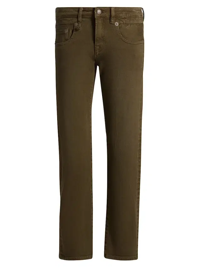 R13 Women's Boy Straight-Leg Crop Jeans - Military Green Stretch