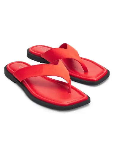 rag & bone Women's Gracie Cushioned Flat Sandals - Red Satin - Size 11 | Thumbnail 2