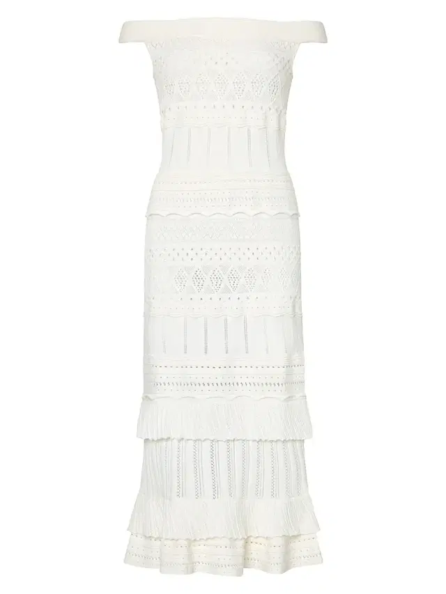 Women's Maven Ruffle Eyelet Midi-Dress - Ecru