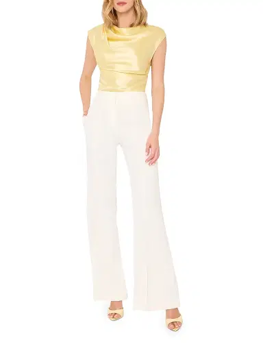 Milly Women's Kari Metallic Hammered Satin Top | Thumbnail 2