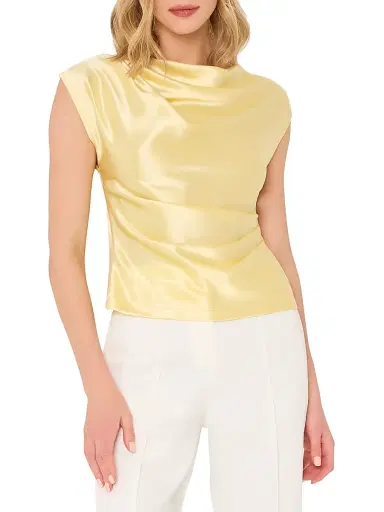 Milly Women's Kari Metallic Hammered Satin Top | Thumbnail 4