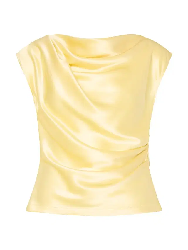 Women's Kari Metallic Hammered Satin Top - Gold
