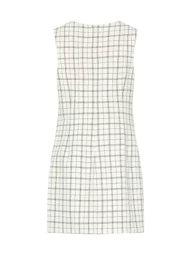 Milly Women's Saylor Appliqué Plaid Minidress - White Black - Size 6 | Thumbnail 2