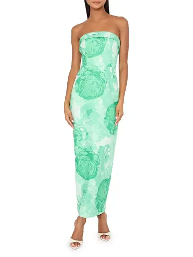Milly Women's Ella Floral Jacquard Strapless Maxi Dress | Thumbnail 3 Milly Women's Ella Floral Jacquard Strapless Maxi Dress | Thumbnail 3