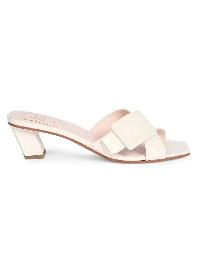 Roger Vivier Women's BV Cross Tonal 45MM Leather Mules - Cire