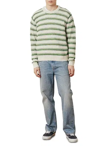 Corridor Men's Striped Cotton-Blend Crewneck Sweater - Natural | Thumbnail 2