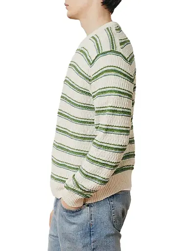 Corridor Men's Striped Cotton-Blend Crewneck Sweater - Natural | Thumbnail 3
