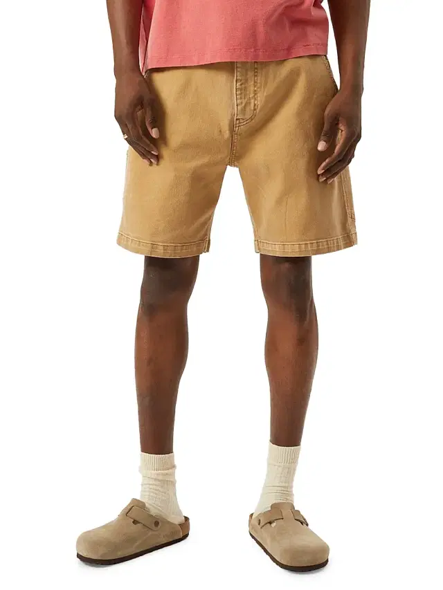 Men's Denim Painter Shorts - Gold