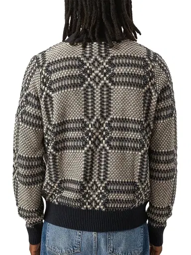 Corridor Men's Overshot Cotton Cardigan - Mint | Thumbnail 3