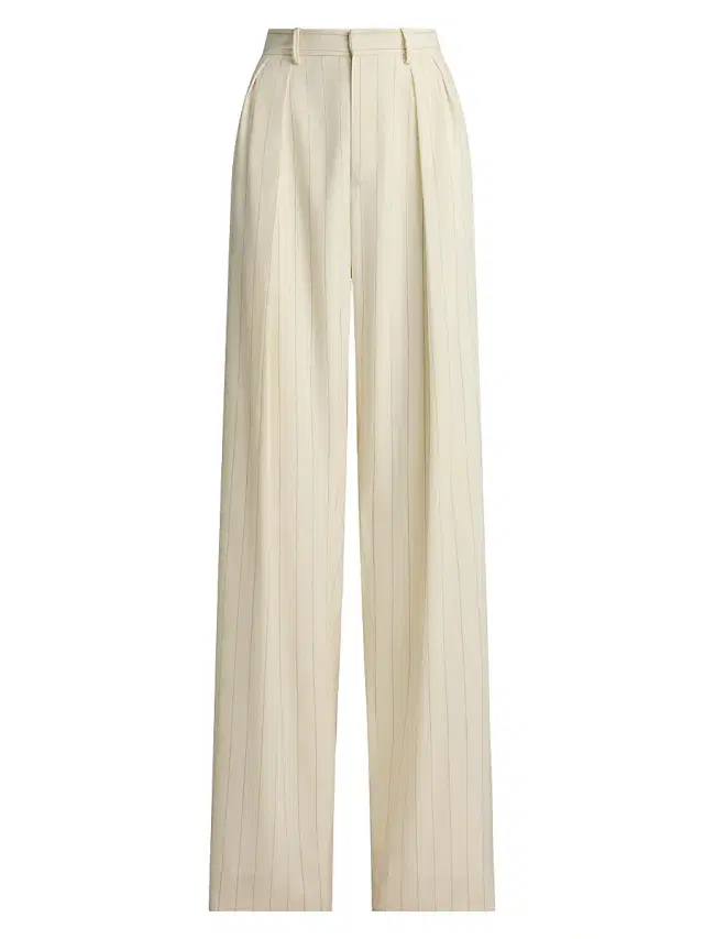 Women's Jody Striped Wool Straight-Leg Pants - Cream Icon Navy