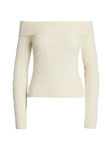 Ralph Lauren Collection Women's Cable-Knit Cashmere Slim-Fit Sweater - Lux Cream - Size XS | Thumbnail 1