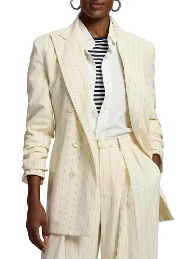 Ralph Lauren Collection Women's Ramona Striped Wool-Blend Jacket | Thumbnail 2 Ralph Lauren Collection Women's Ramona Striped Wool-Blend Jacket | Thumbnail 2