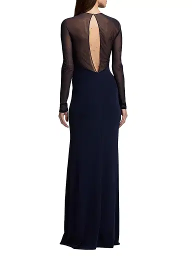 Ralph Lauren Collection Women's Brynn Sheer Sleeve Column Gown | Thumbnail 5 Ralph Lauren Collection Women's Brynn Sheer Sleeve Column Gown | Thumbnail 5