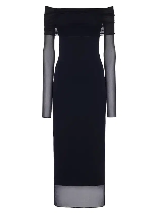 Women's Audria Mesh Jersey Sheath Midi-Dress - Icon Navy