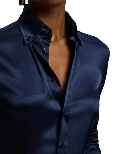 Ralph Lauren Collection Women's Cameron Stretch Silk Charmeuse Button-Down Shirt | Thumbnail 6 Ralph Lauren Collection Women's Cameron Stretch Silk Charmeuse Button-Down Shirt | Thumbnail 6