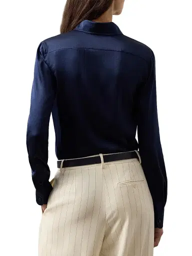 Ralph Lauren Collection Women's Cameron Stretch Silk Charmeuse Button-Down Shirt | Thumbnail 8 Ralph Lauren Collection Women's Cameron Stretch Silk Charmeuse Button-Down Shirt | Thumbnail 8